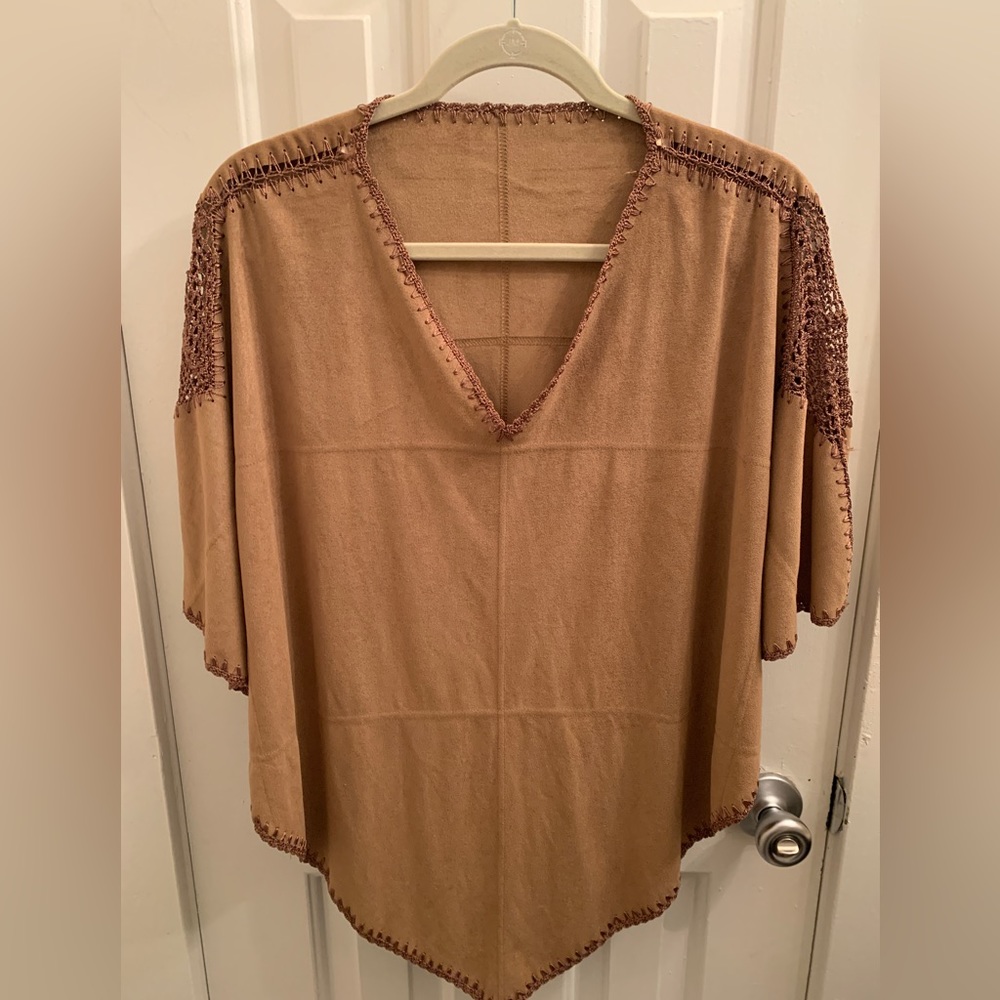 Small, Faux Suede Poncho